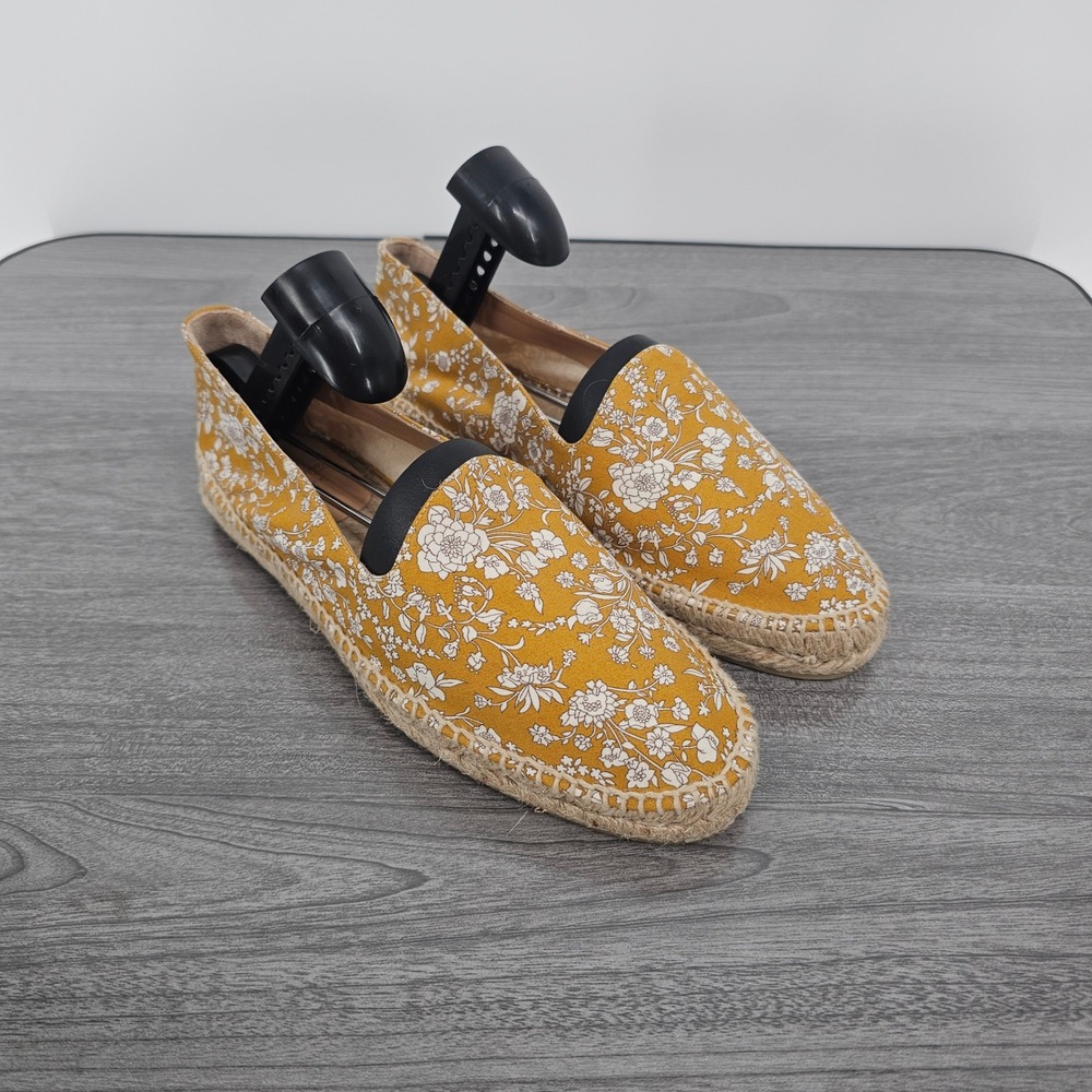 Castaner Liberty Fabric Floral Espadrilles Mustard Yellow Flats EU 37
